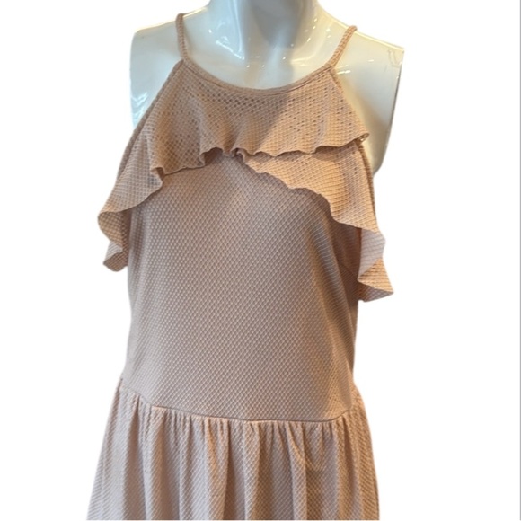 Rachel Rachel Roy February Blush Tiered Textured Midi Dress Size Medium - Picture 9 of 14